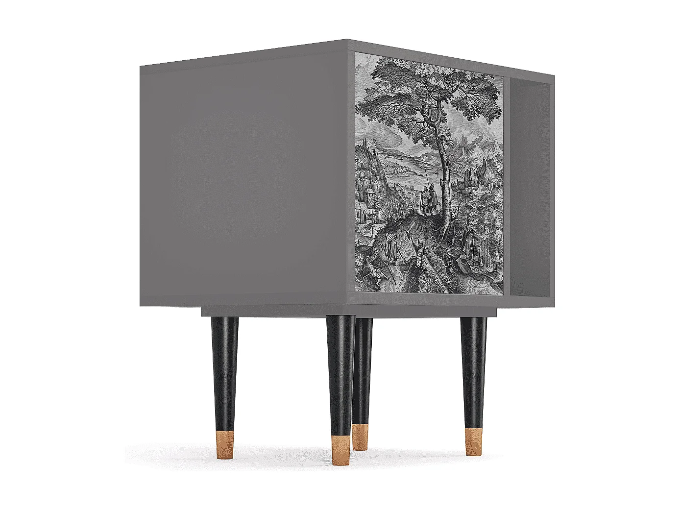 Nachtkastje - 57х69х48 cm - S2 - Milites Requiescentes, Grijs