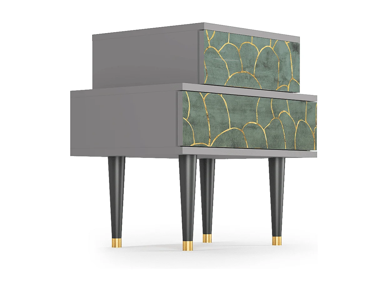 Nachtkastje - 58х58х41 cm - NS1 - Magnificent Water Lily, Grijs