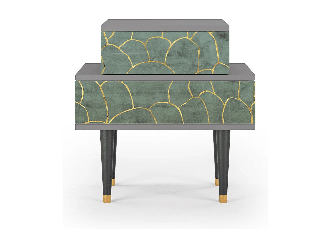 Stolik nocny - 58х58х41 cm - NS1 - Magnificent Water Lily, Szary