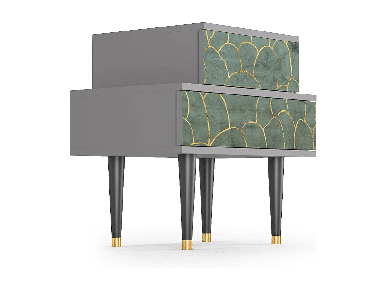 Stolik nocny - 58х58х41 cm - NS1 - Magnificent Water Lily, Szary