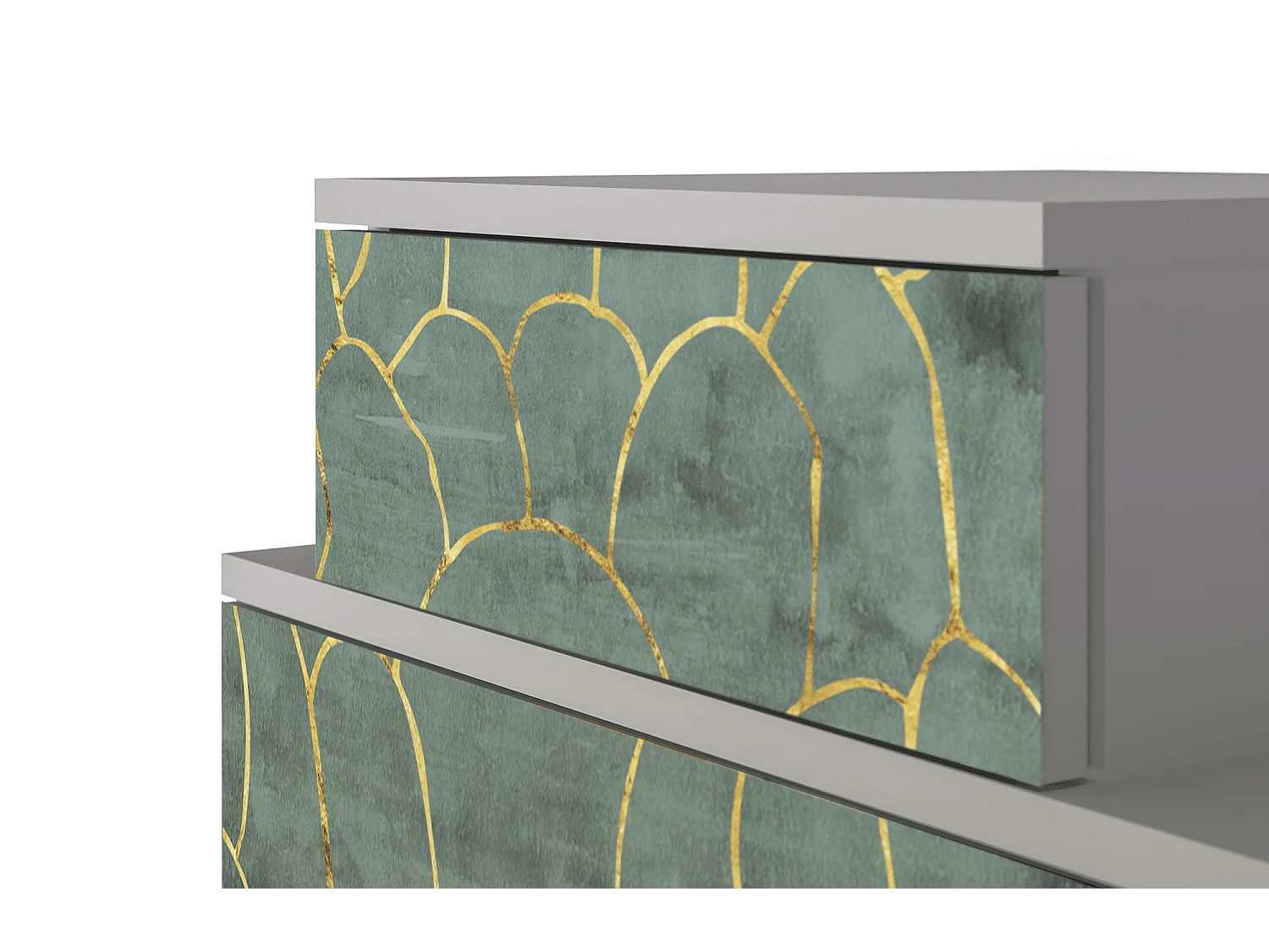 Stolik nocny - 58х58х41 cm - NS1 - Magnificent Water Lily, Szary