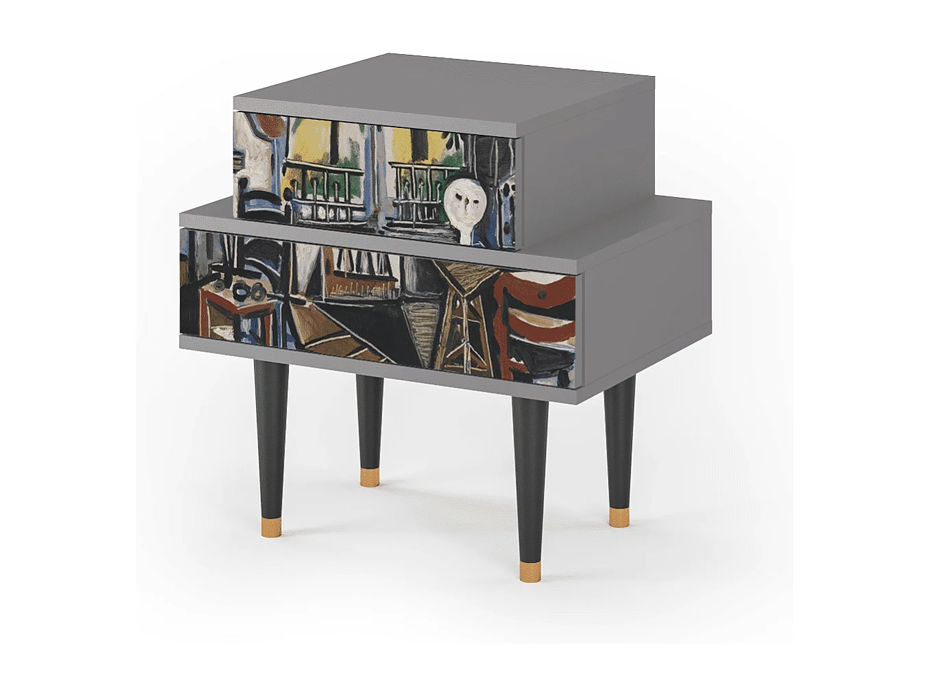 Stolik nocny - 58х58х41 cm - NS1 - The Studio , Szary