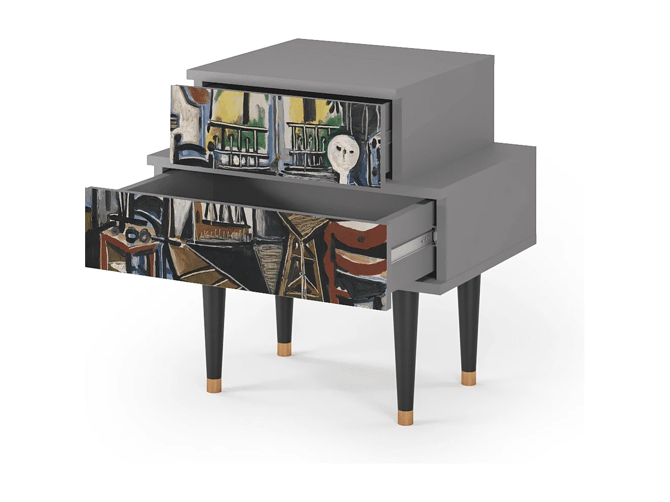 Stolik nocny - 58х58х41 cm - NS1 - The Studio , Szary