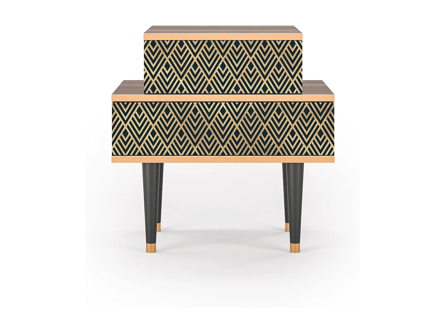 Table de nuit - 58х58х41 cm - NS1 - Egypt Triangles, Noyer