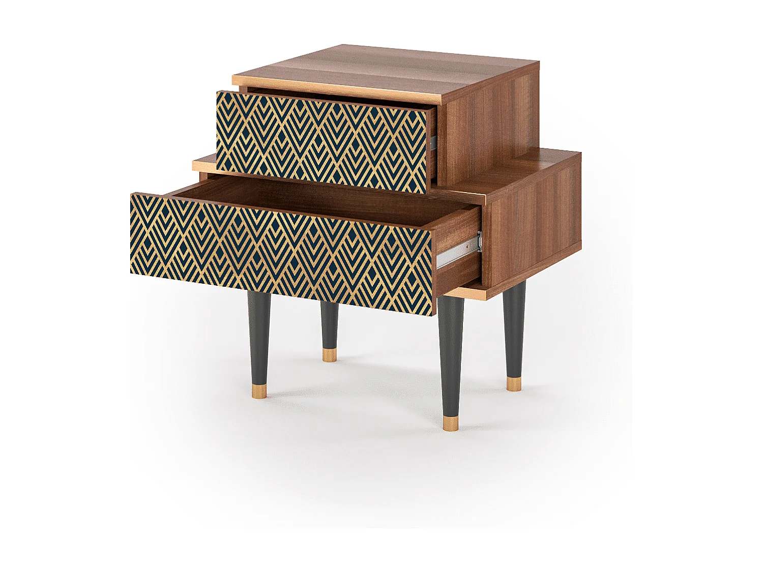 Table de nuit - 58х58х41 cm - NS1 - Egypt Triangles, Noyer
