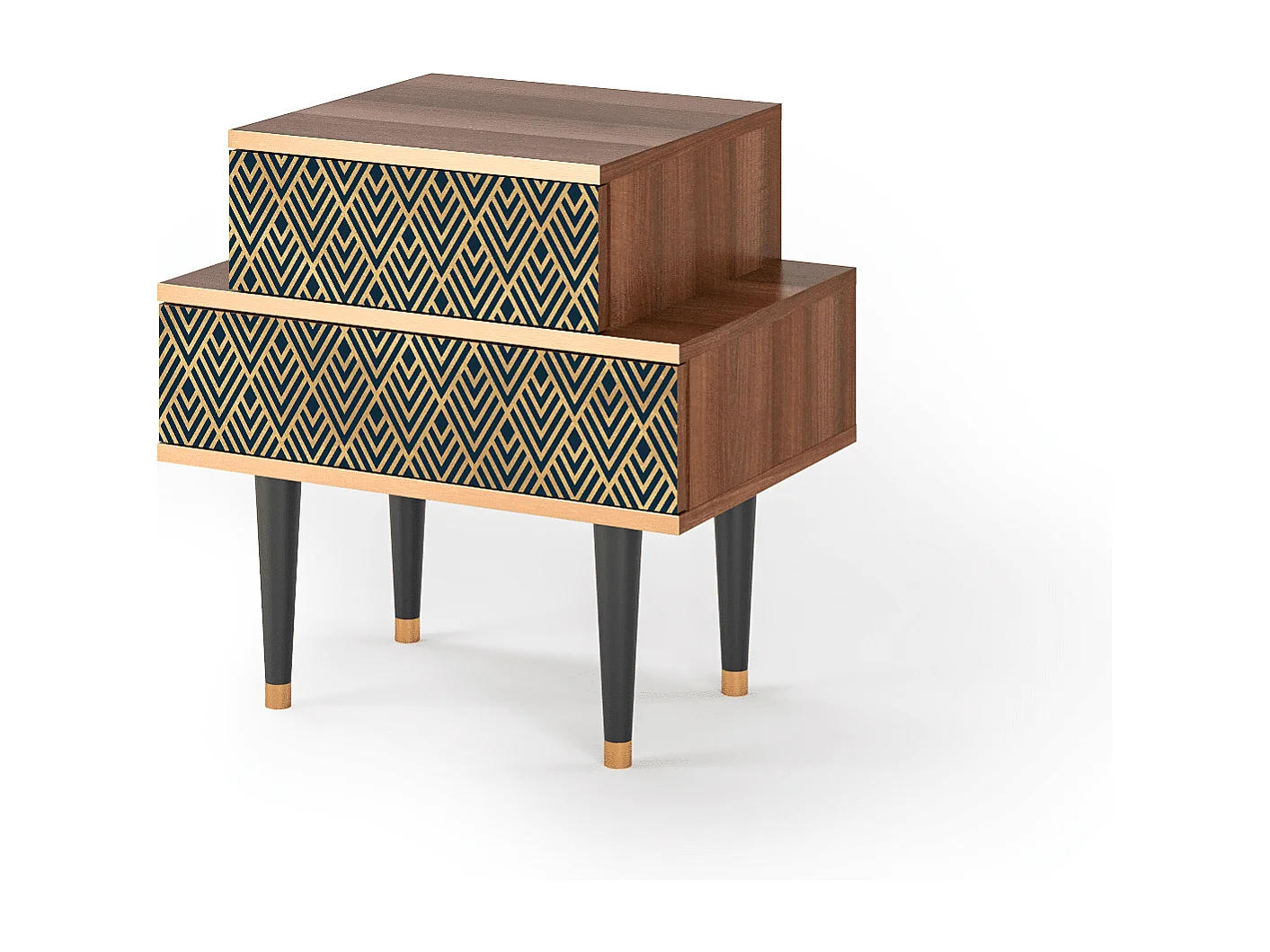 Table de nuit - 58х58х41 cm - NS1 - Egypt Triangles, Noyer