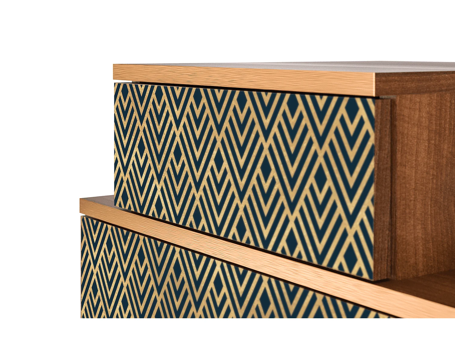 Table de nuit - 58х58х41 cm - NS1 - Egypt Triangles, Noyer