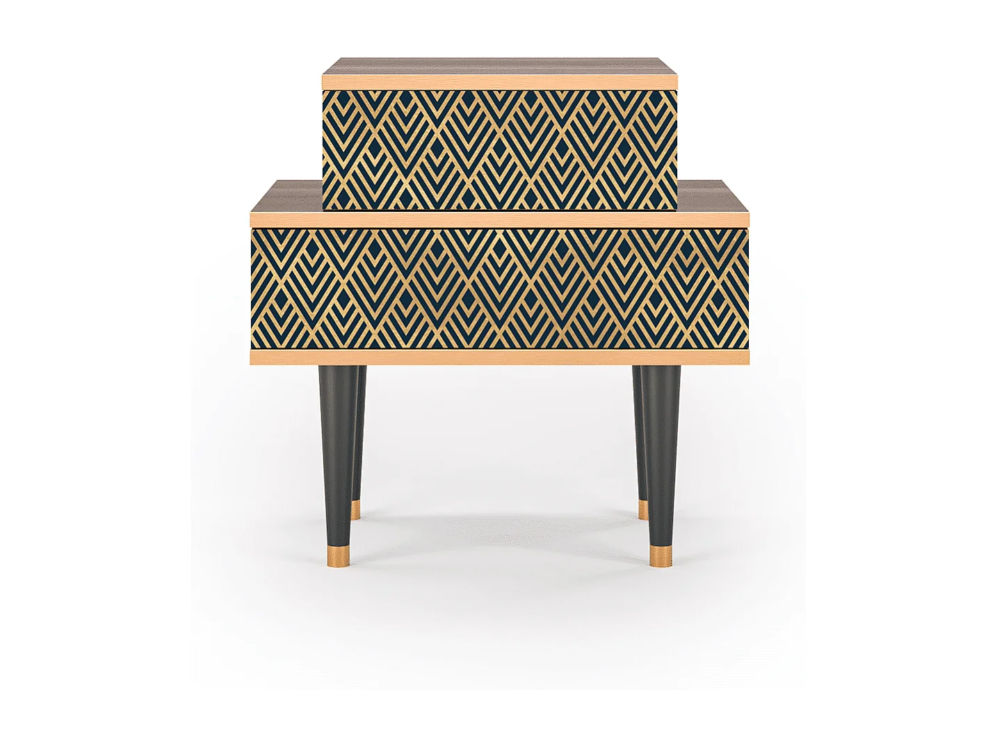 Table de nuit - 58х58х41 cm - NS1 - Egypt Triangles, Noyer