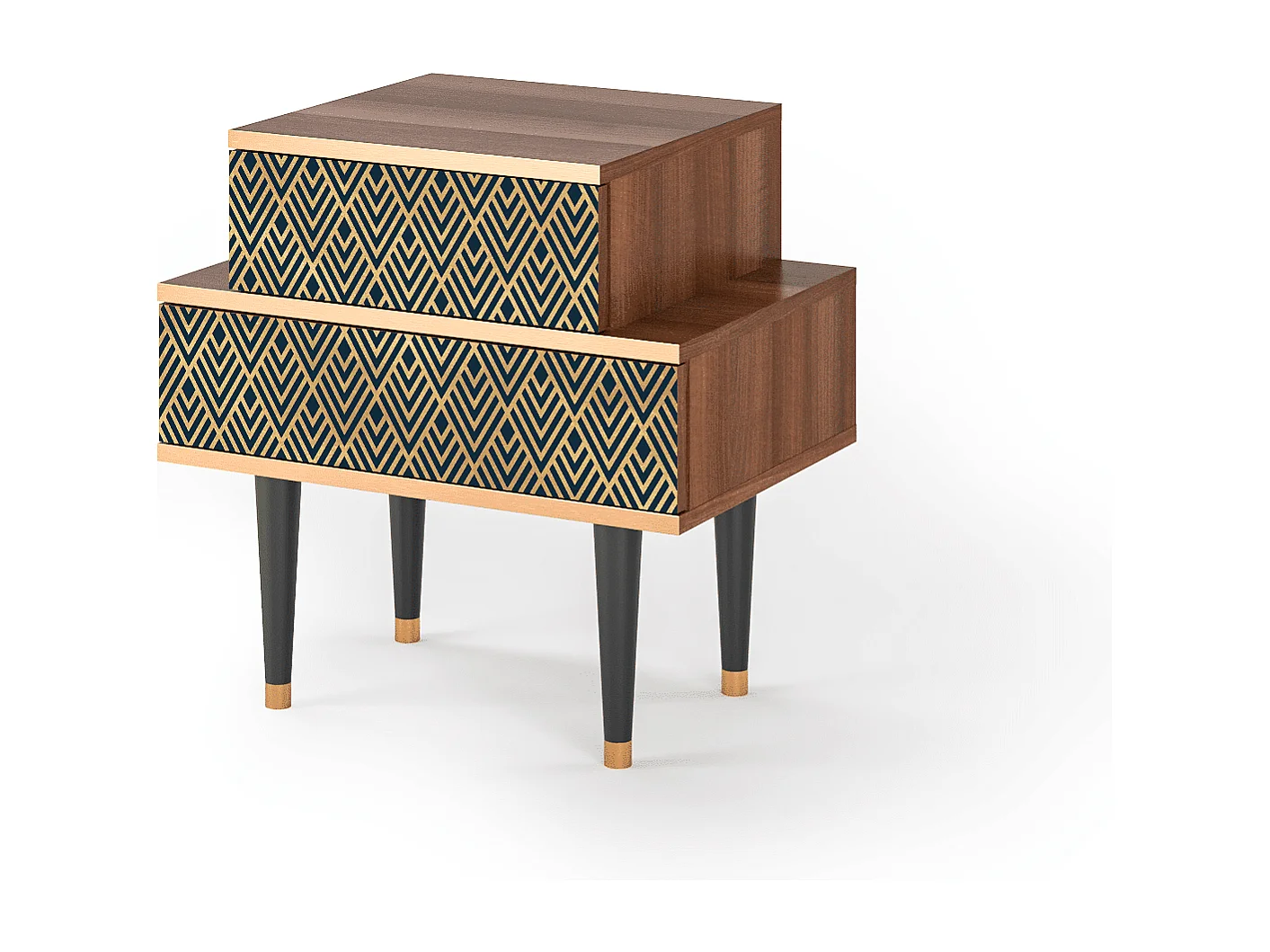 Table de nuit - 58х58х41 cm - NS1 - Egypt Triangles, Noyer