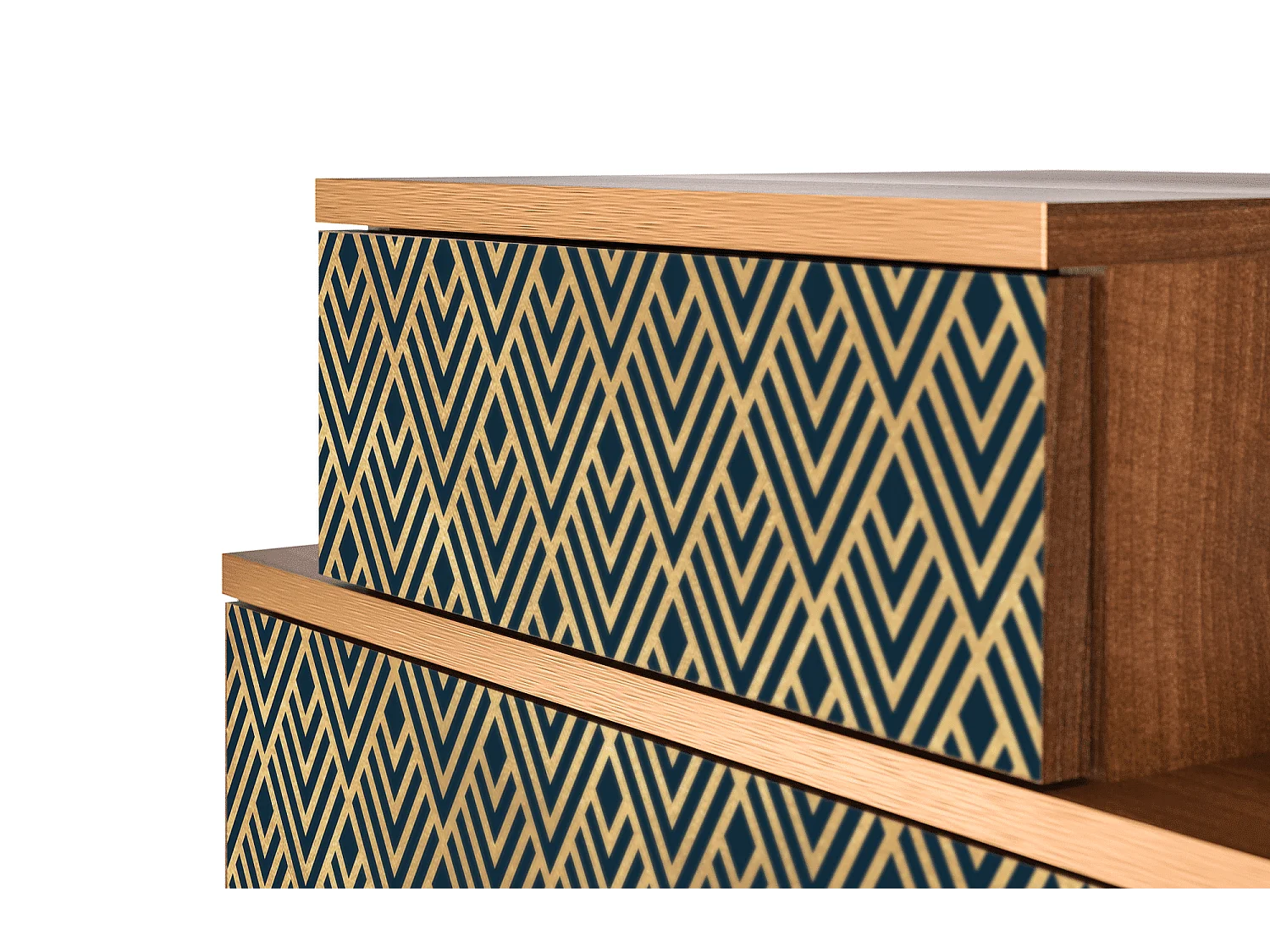 Table de nuit - 58х58х41 cm - NS1 - Egypt Triangles, Noyer