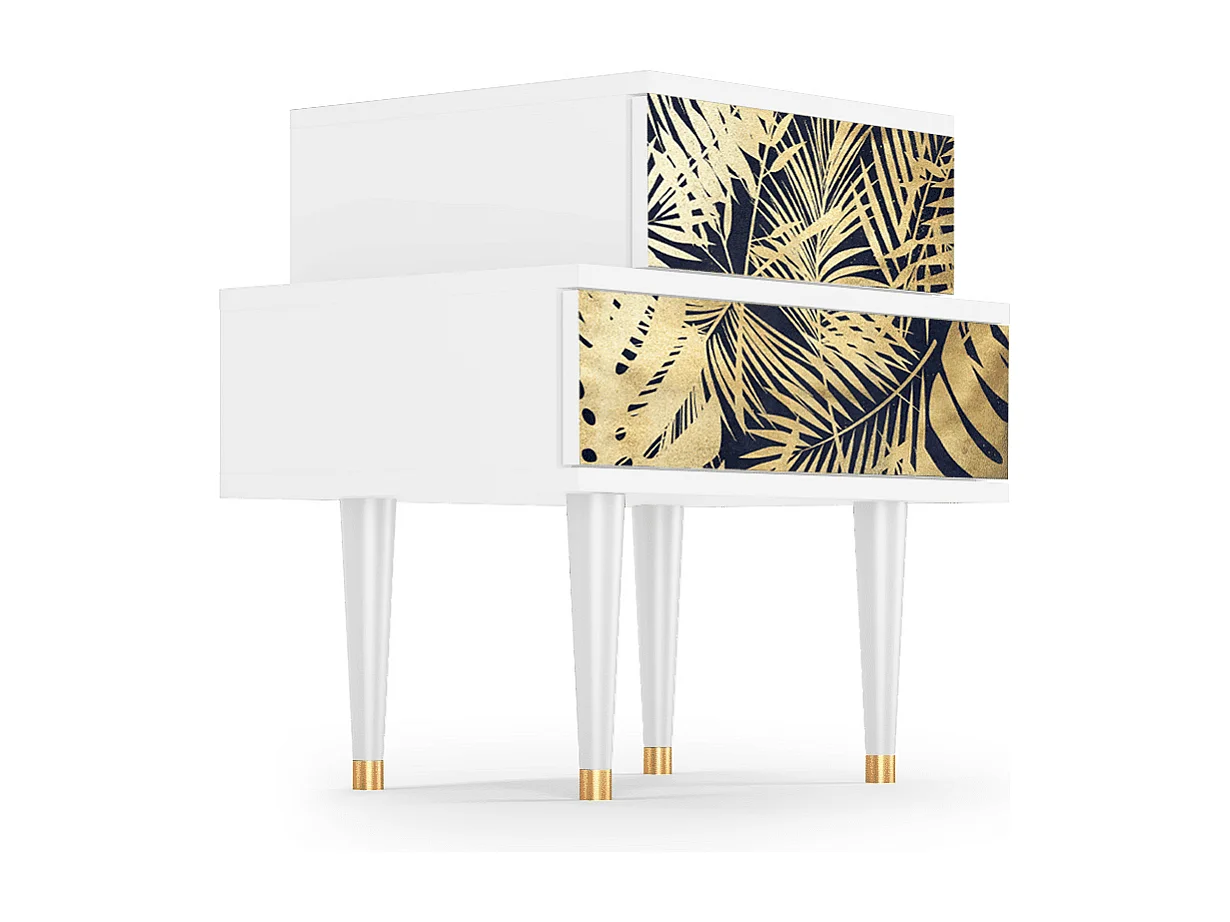 Stolik nocny - 58х58х41 cm - NS1 - Dirty Roses, Biały