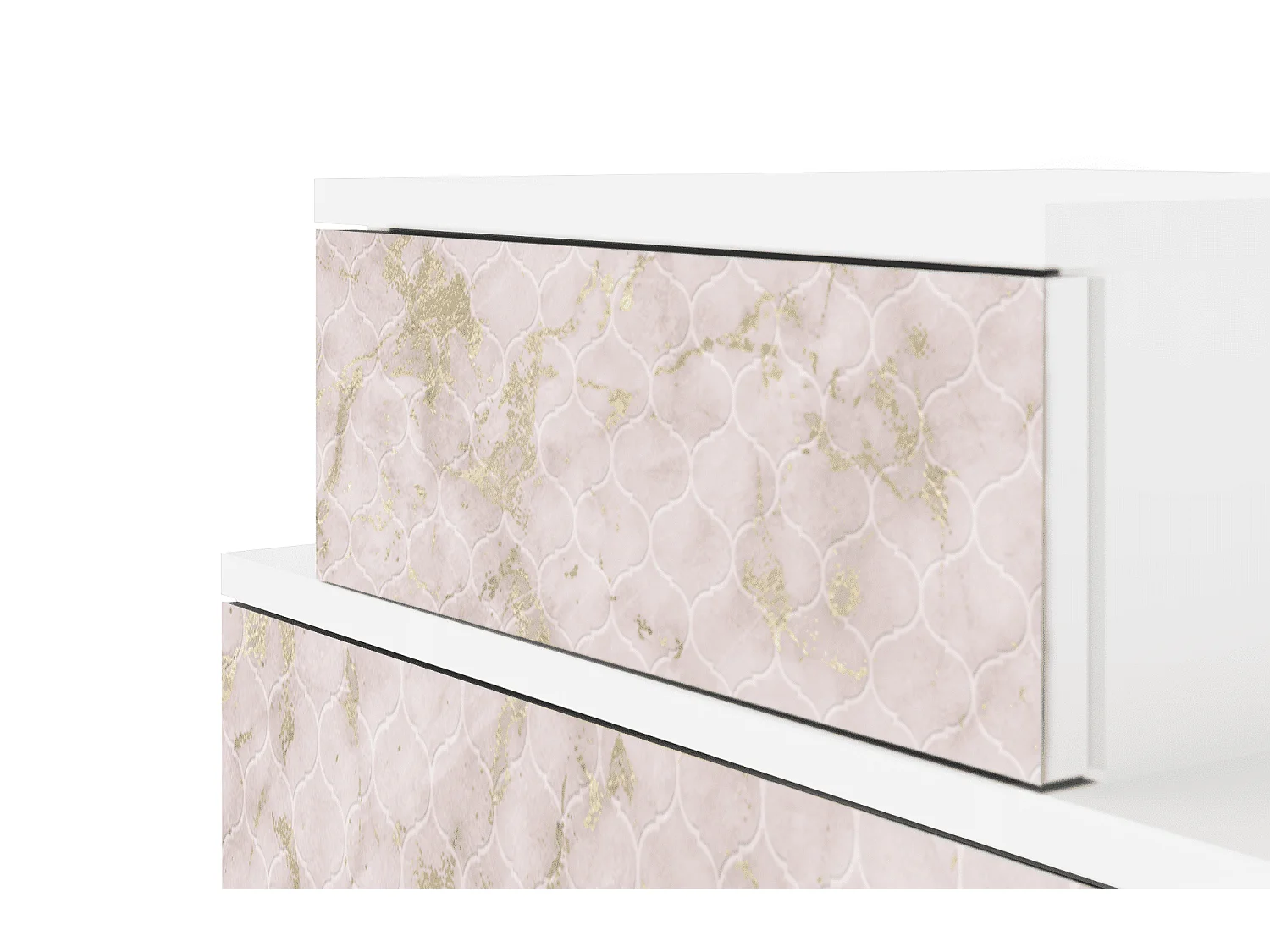 Stolik nocny - 58х58х41 cm - NS1 - Dirty Roses, Biały