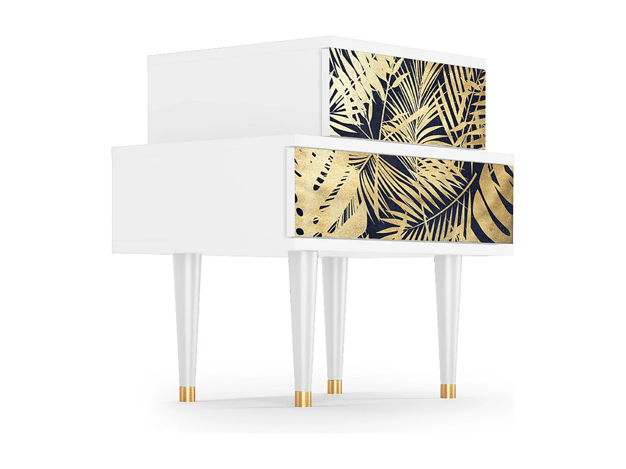 Stolik nocny - 58х58х41 cm - NS1 - Dirty Roses, Biały