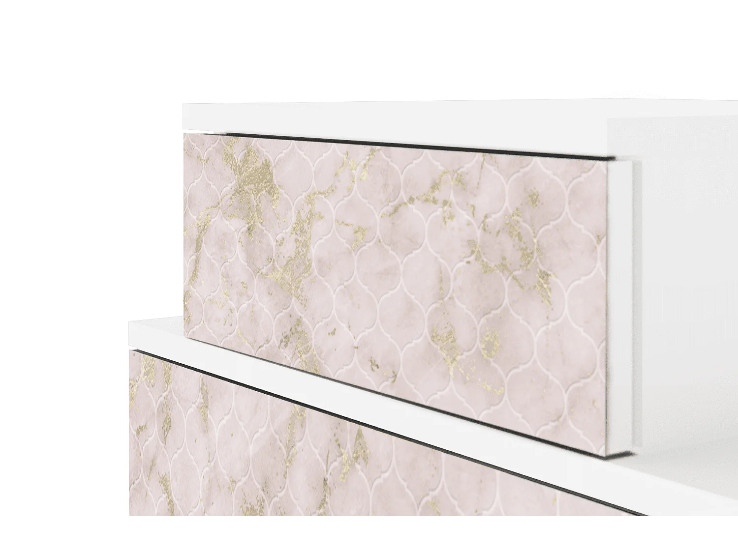 Stolik nocny - 58х58х41 cm - NS1 - Dirty Roses, Biały