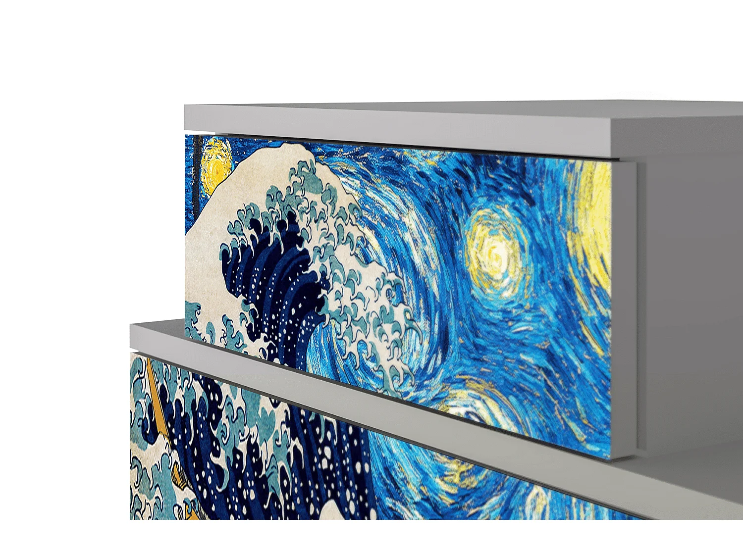 Nachtkastje - 58х58х41 cm - NS1 - Great Wave, Grijs