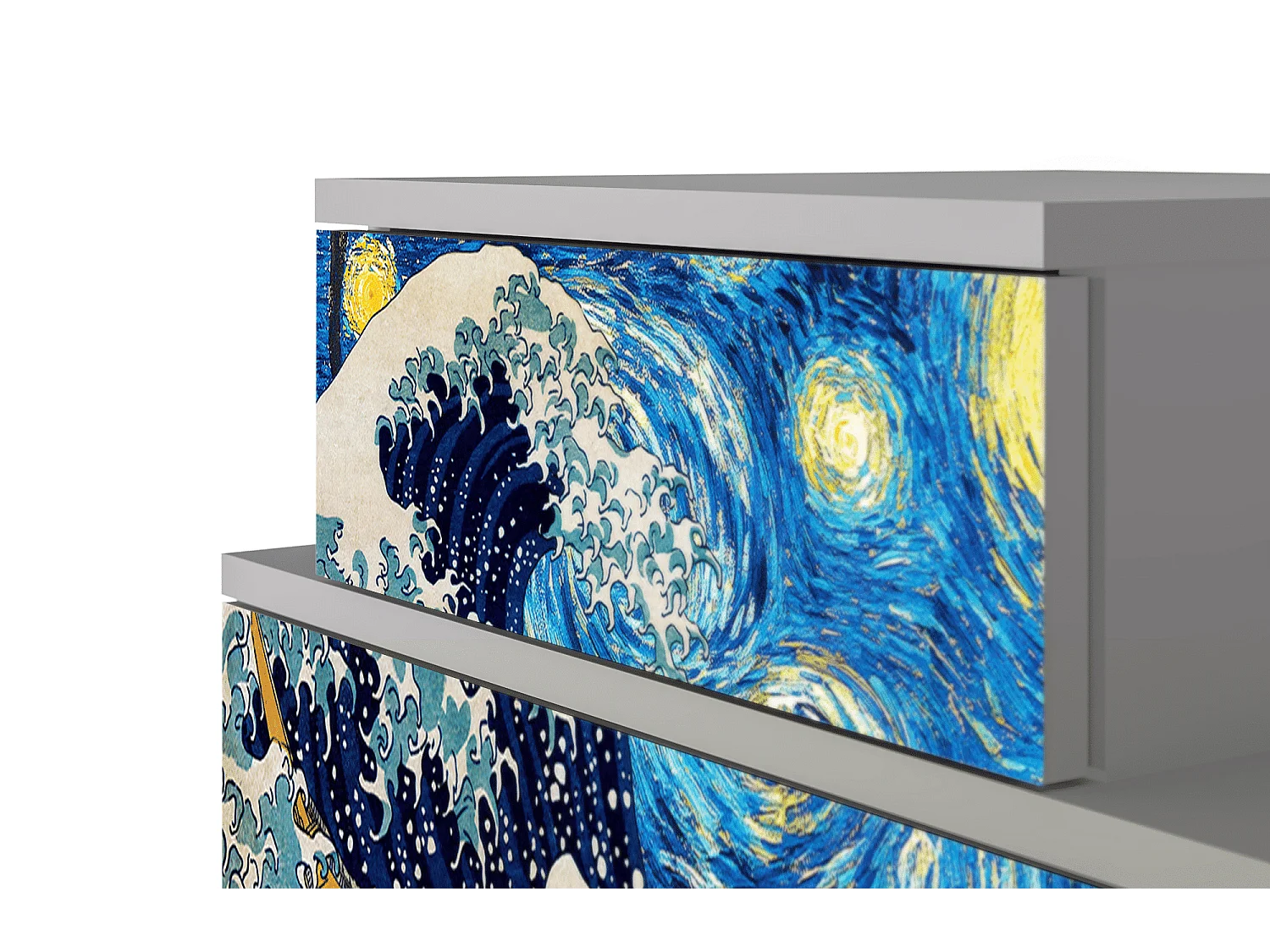 Stolik nocny - 58х58х41 cm - NS1 - Great Wave, Szary
