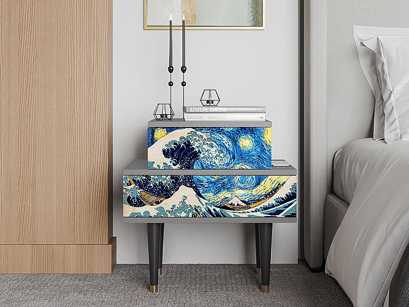 Nachtkastje - 58х58х41 cm - NS1 - Great Wave, Grijs