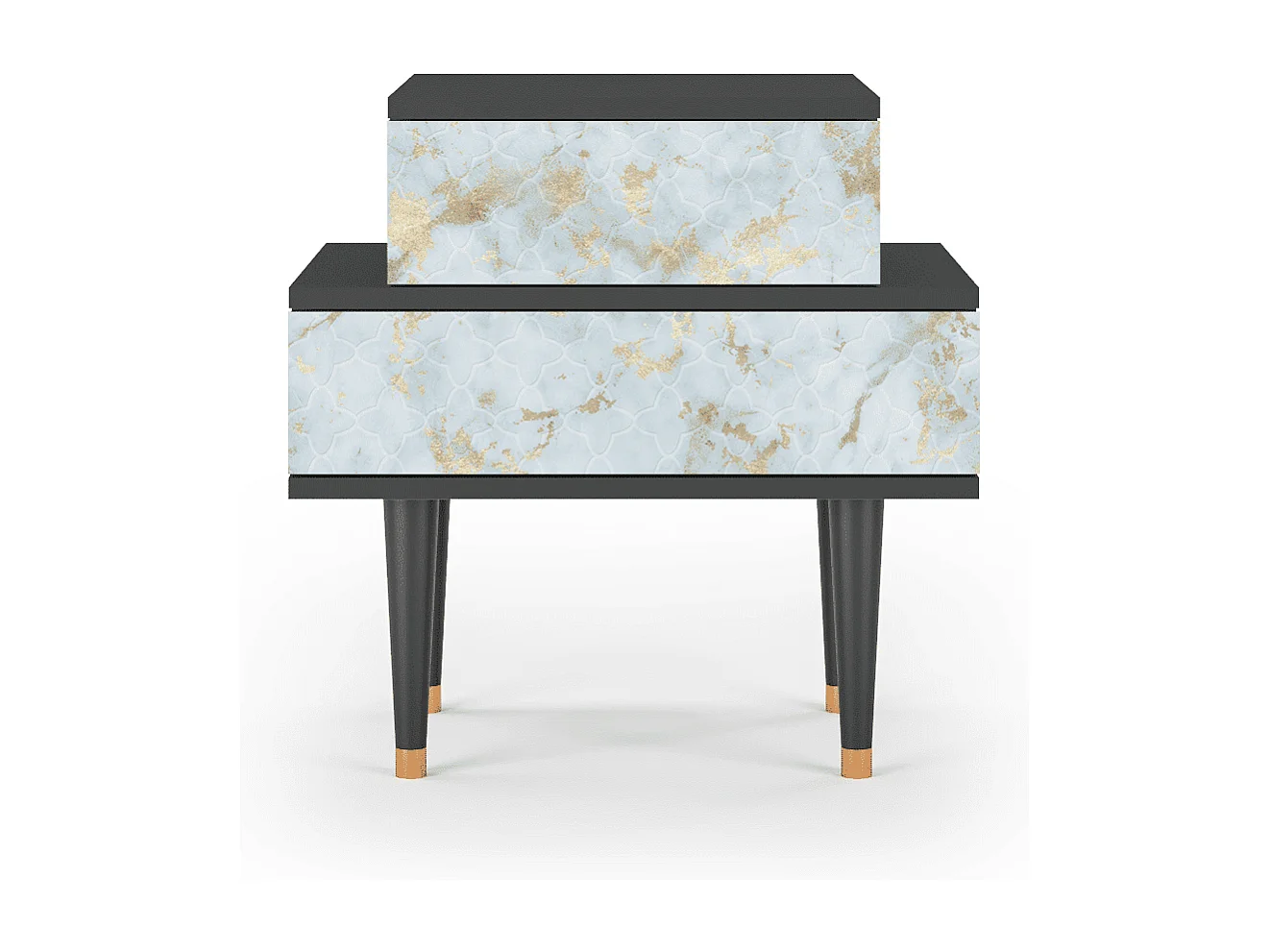 Comodino - 58х58х41 cm - NS1 - Golden Waves, Antracite