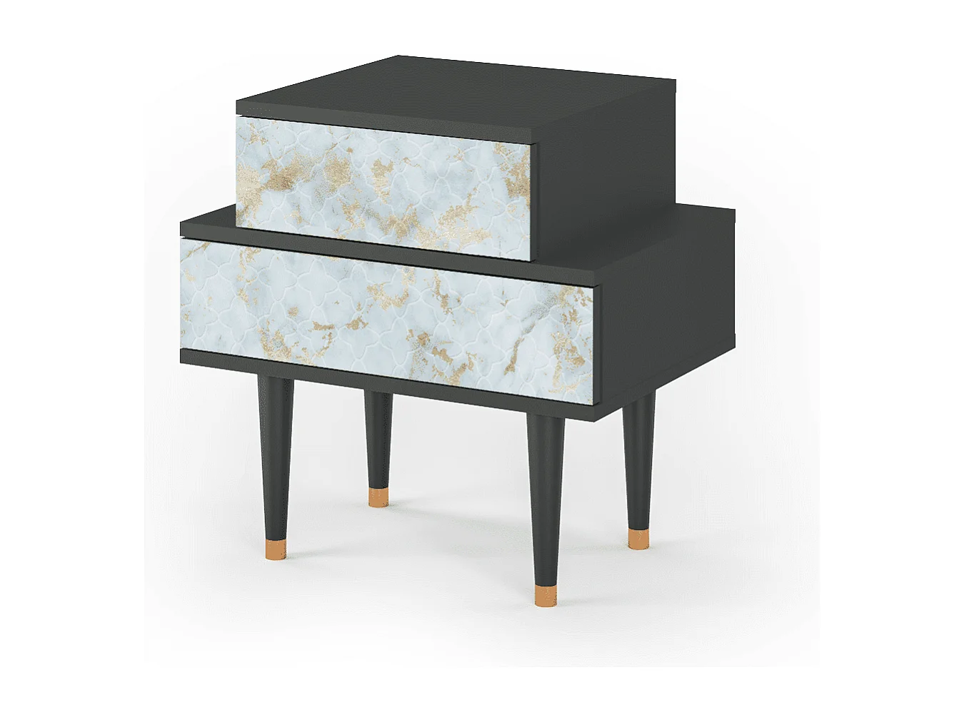 Comodino - 58х58х41 cm - NS1 - Golden Waves, Antracite