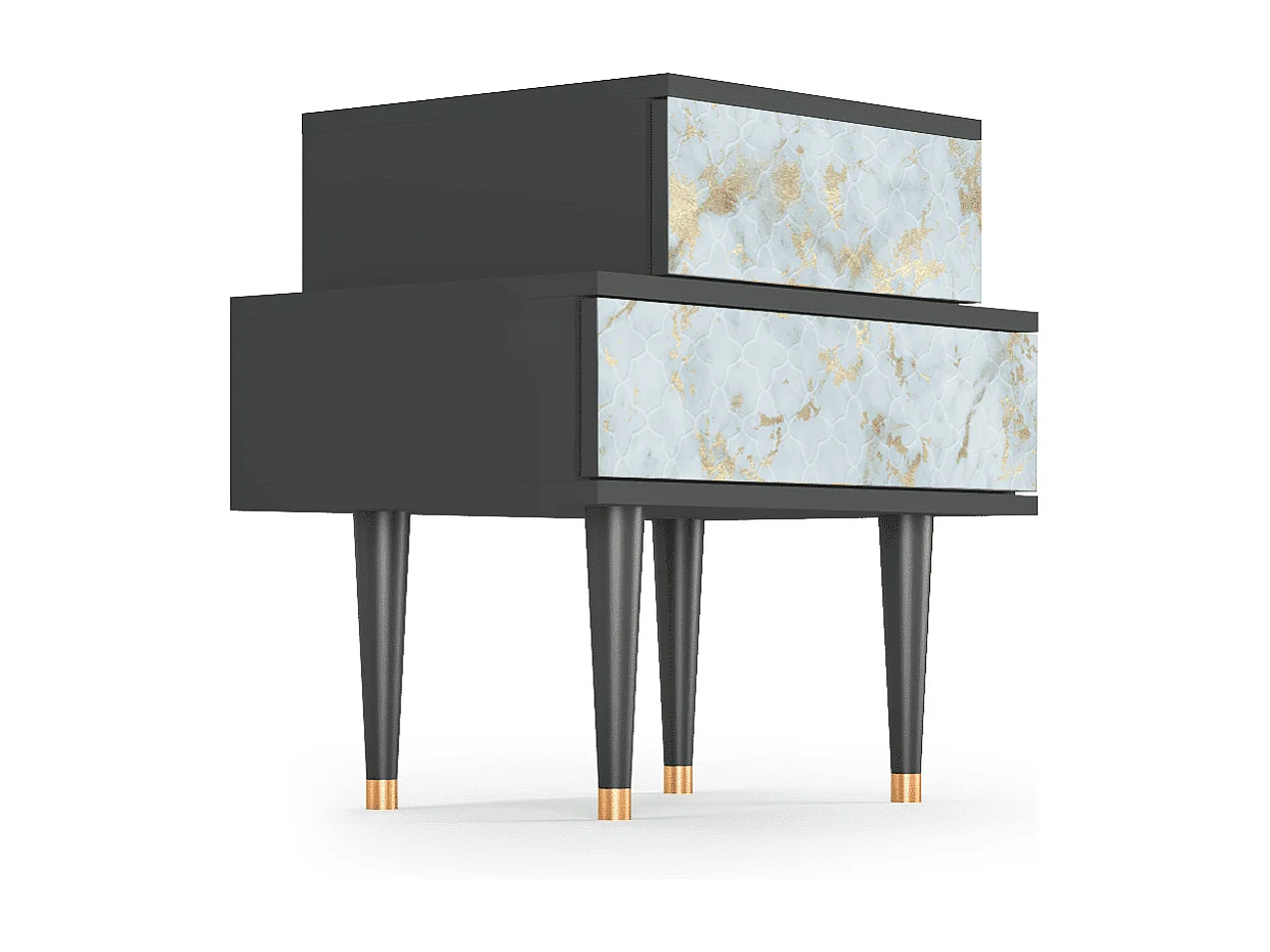 Table de nuit - 58х58х41 cm - NS1 - Golden Waves, Anthracite