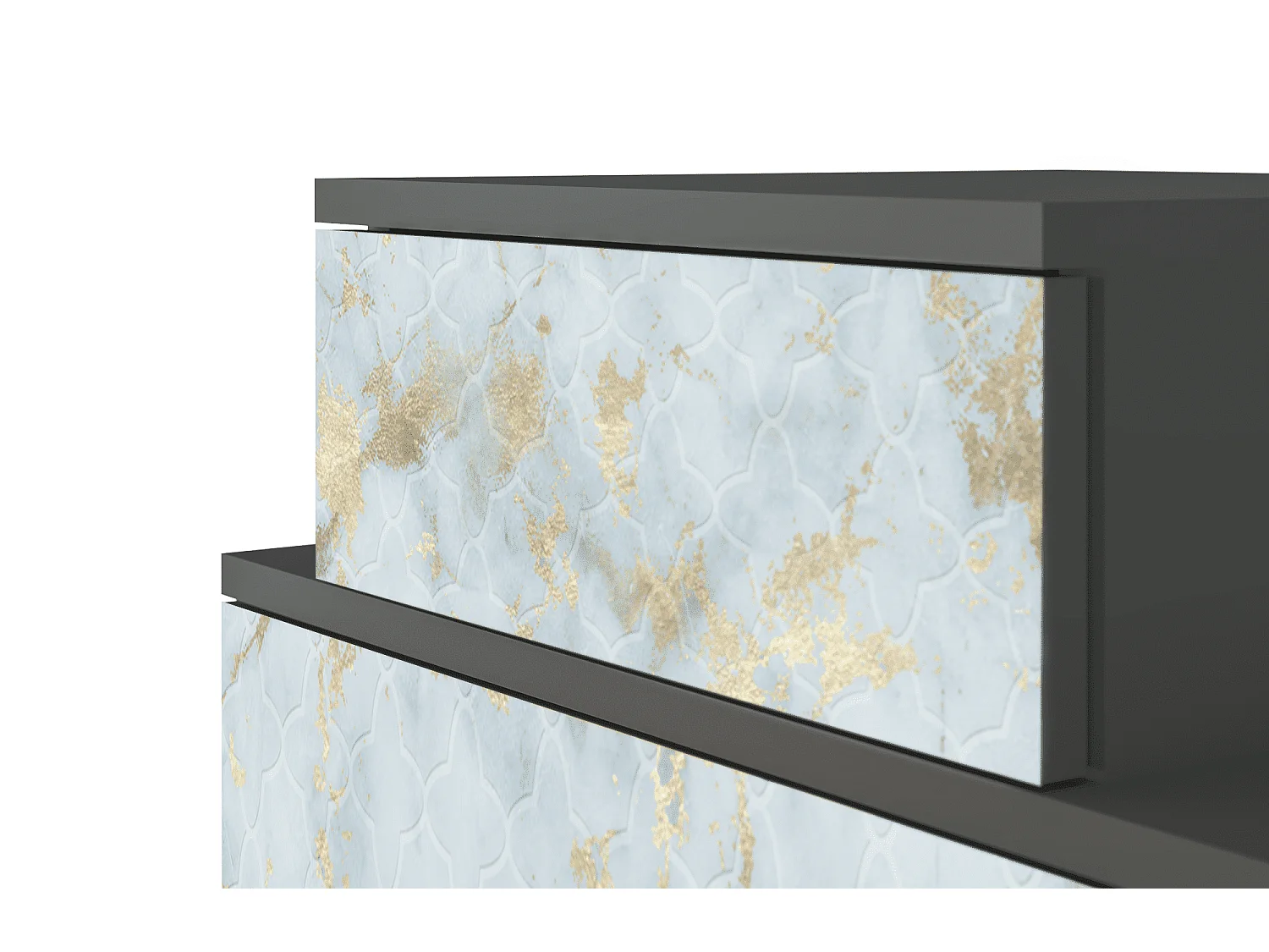 Table de nuit - 58х58х41 cm - NS1 - Golden Waves, Anthracite