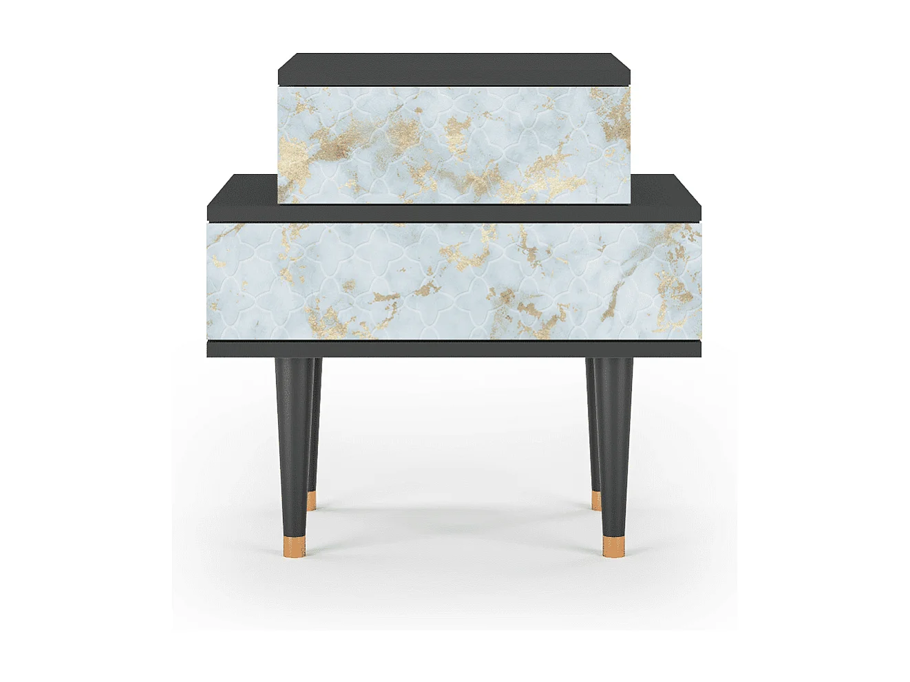 Stolik nocny - 58х58х41 cm - NS1 - Golden Waves, Antracyt