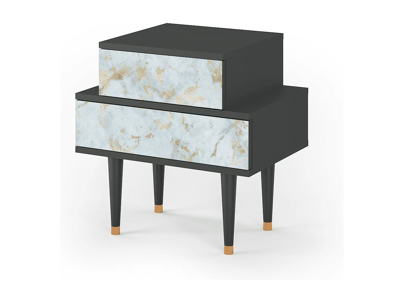 Stolik nocny - 58х58х41 cm - NS1 - Golden Waves, Antracyt