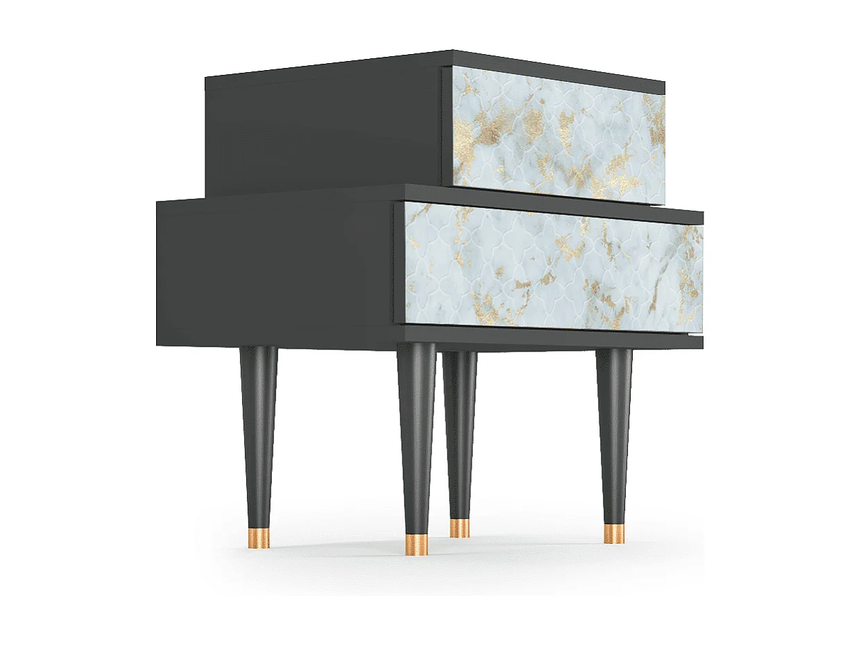 Stolik nocny - 58х58х41 cm - NS1 - Golden Waves, Antracyt