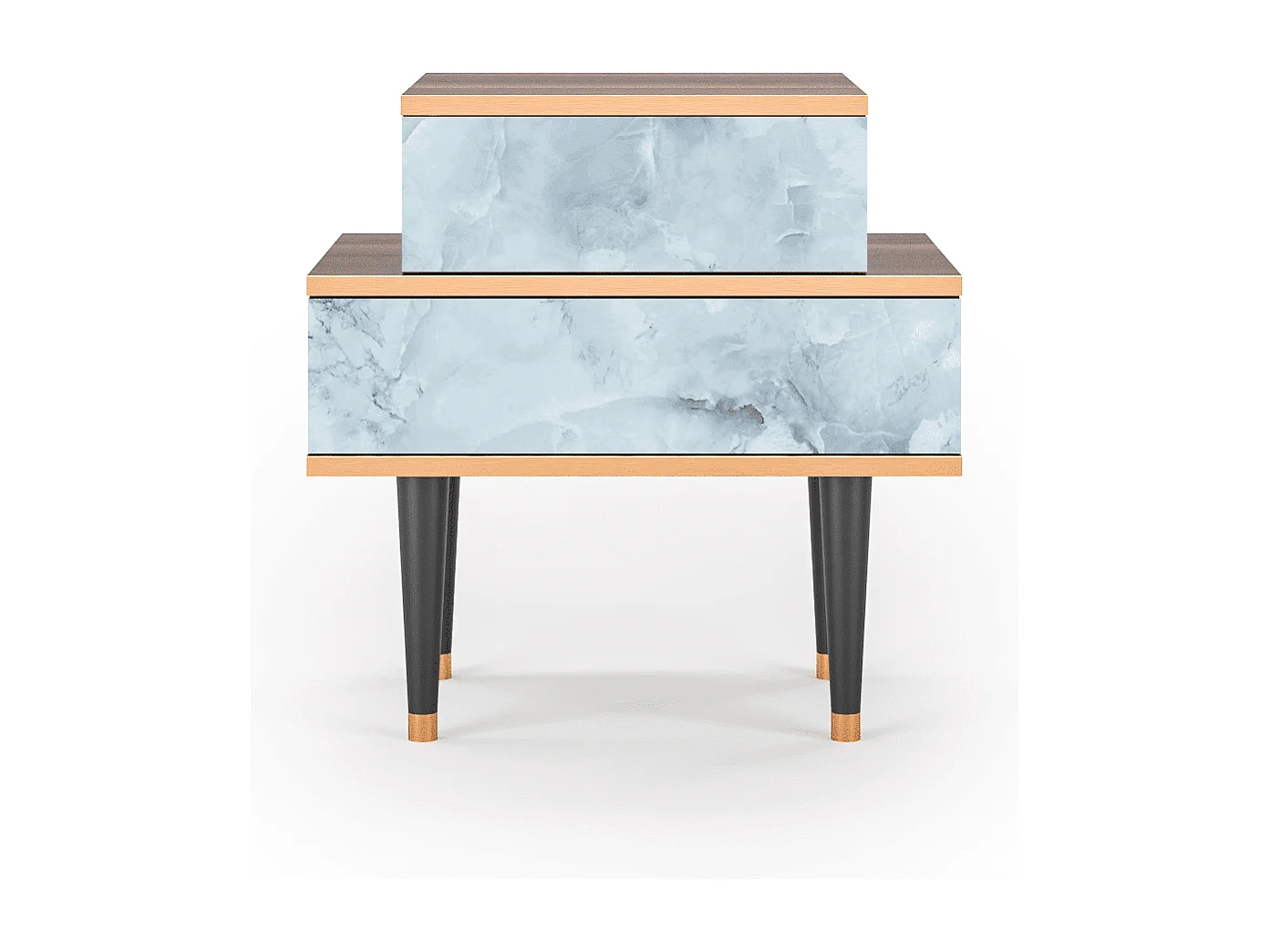 Table de nuit - 58х58х41 cm - NS1 - Glacial Colour, Noyer