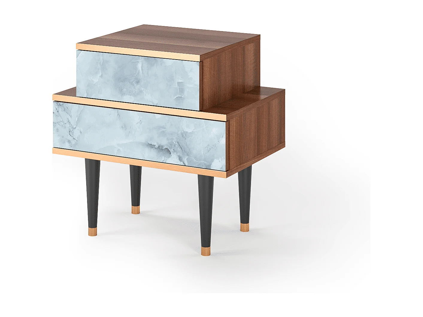 Table de nuit - 58х58х41 cm - NS1 - Glacial Colour, Noyer