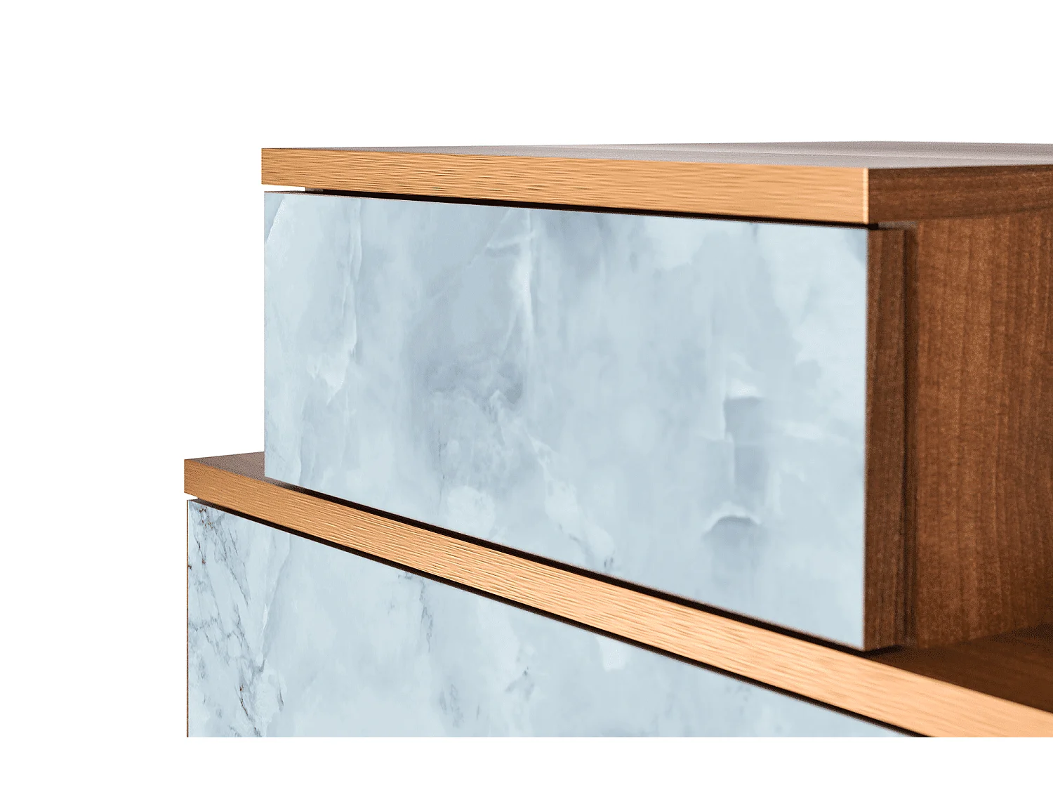 Table de nuit - 58х58х41 cm - NS1 - Glacial Colour, Noyer