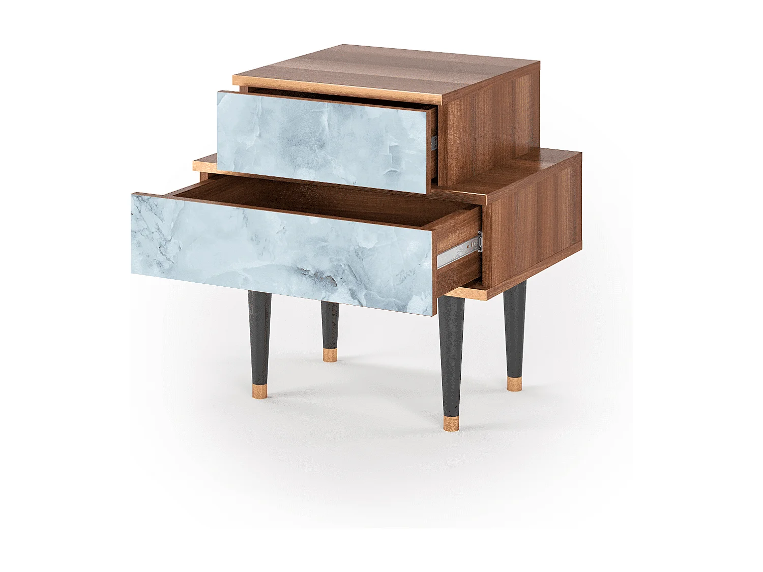 Table de nuit - 58х58х41 cm - NS1 - Glacial Colour, Noyer