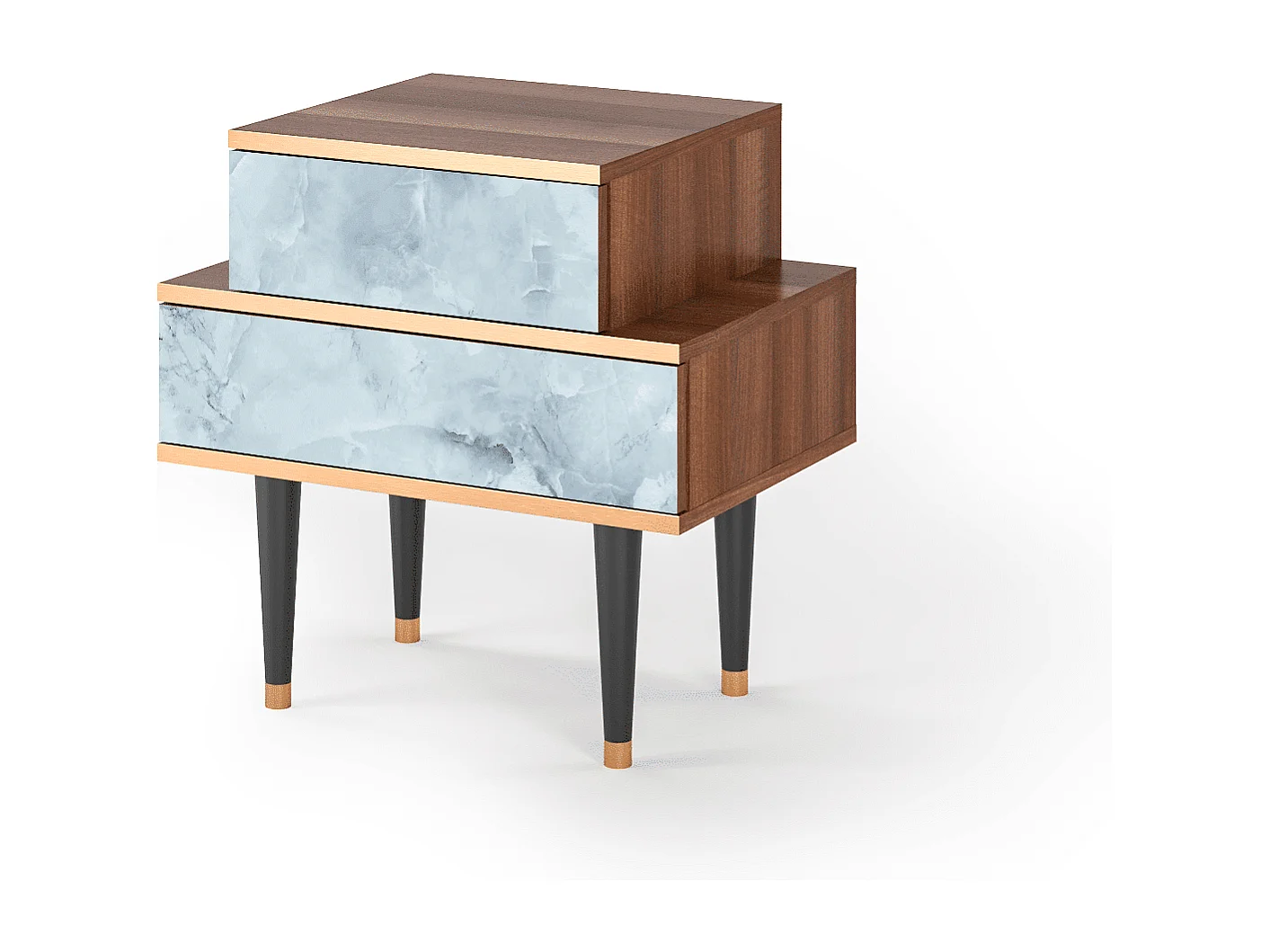 Stolik nocny - 58х58х41 cm - NS1 - Glacial Colour, Orzech