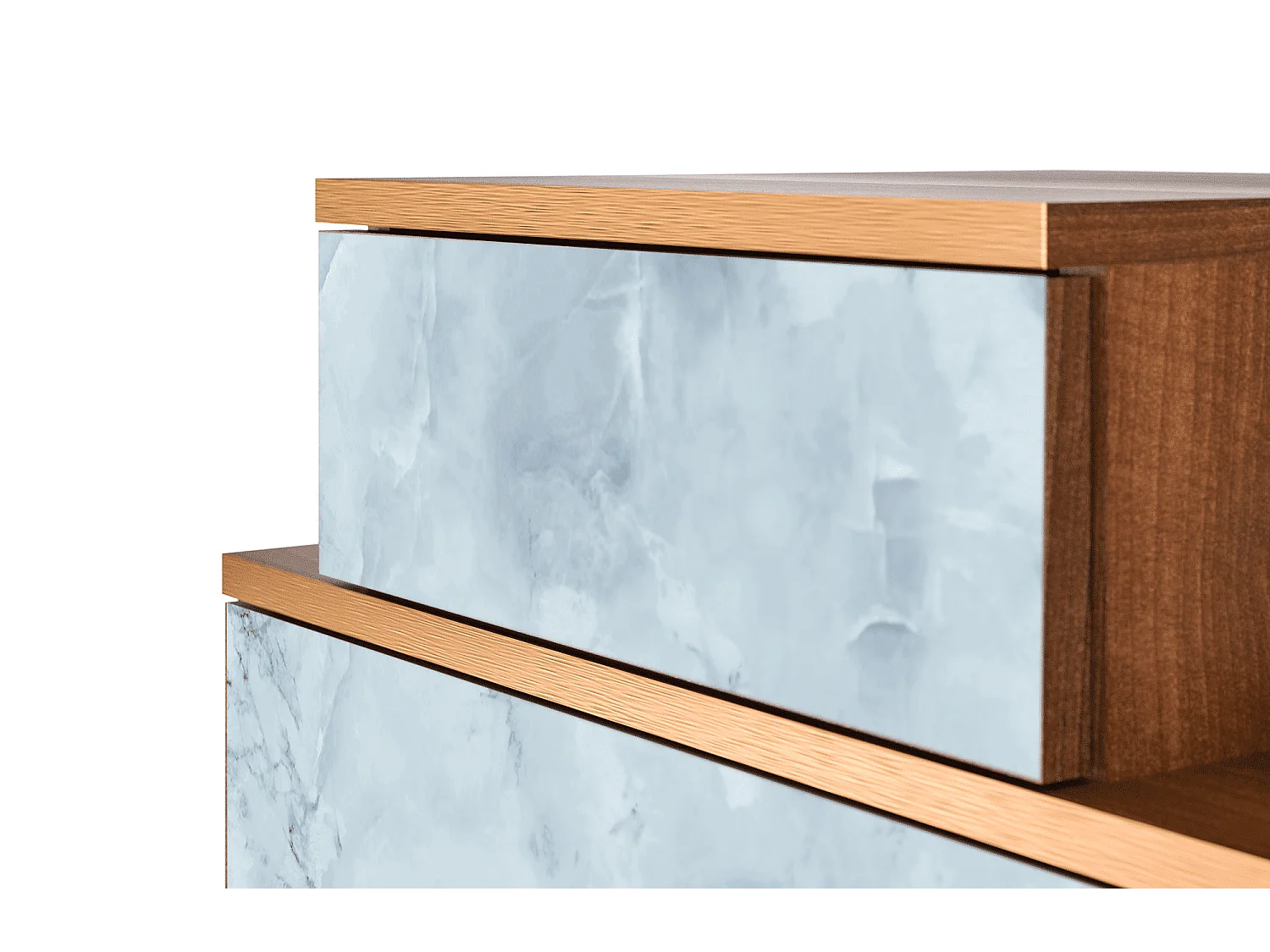 Stolik nocny - 58х58х41 cm - NS1 - Glacial Colour, Orzech