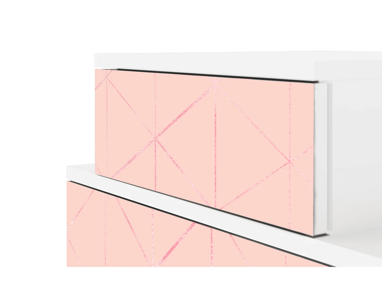 Table de nuit - 58х58х41 cm - NS1 - Rose Quartz, Blanc