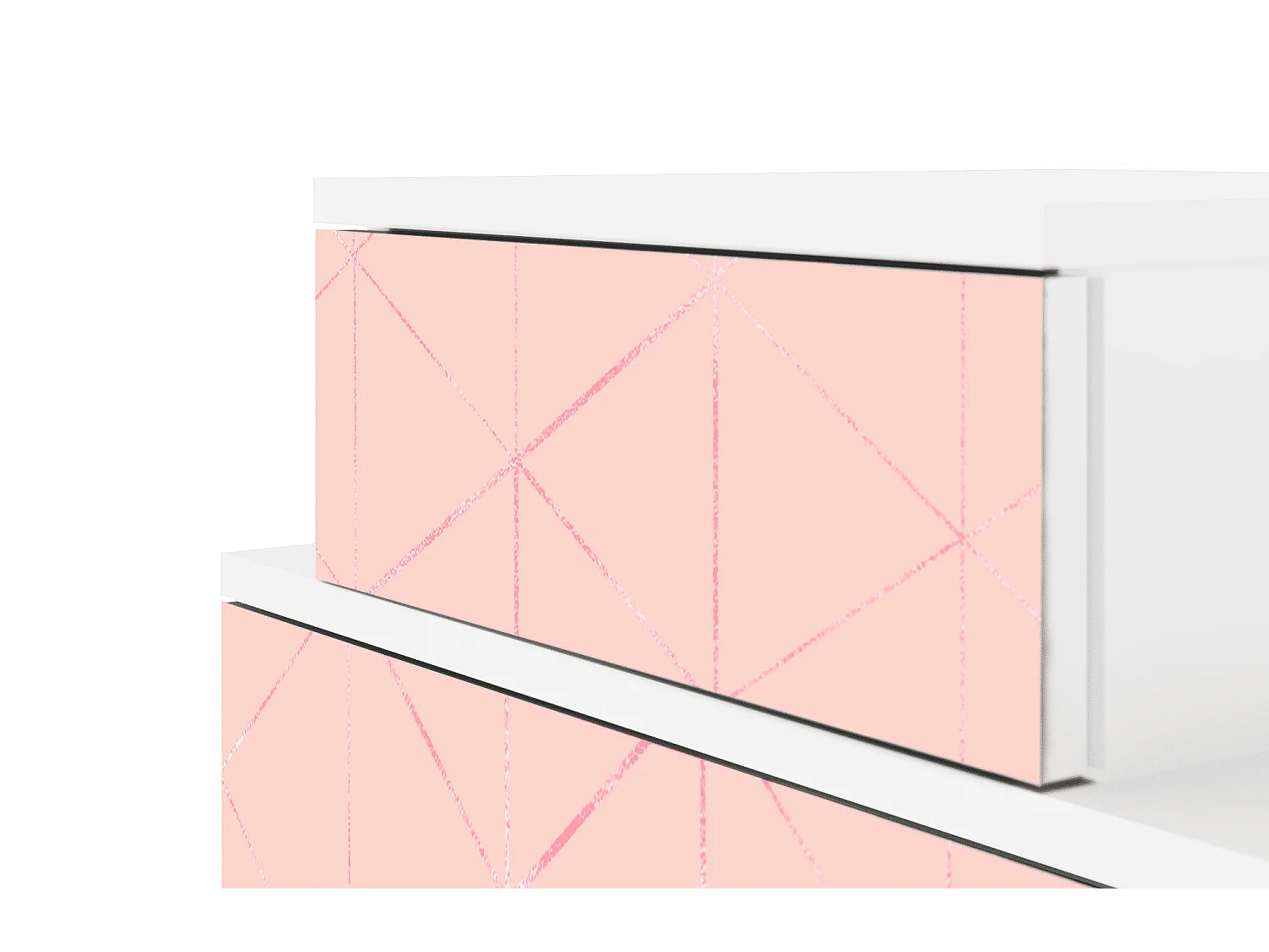 Table de nuit - 58х58х41 cm - NS1 - Rose Quartz, Blanc