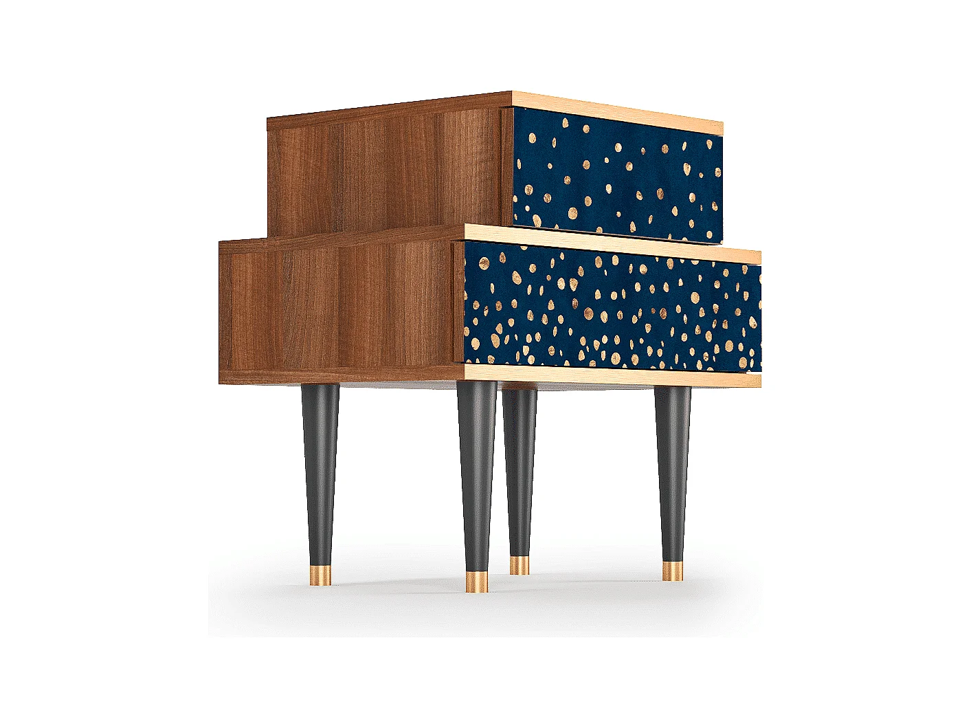 Mesita de noche - 58х58х41 cm - NS1 - Night Skies, Nogal