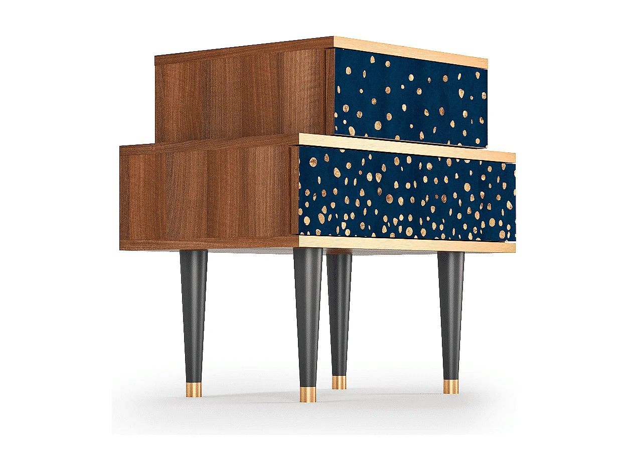 Stolik nocny - 58х58х41 cm - NS1 - Night Skies, Orzech