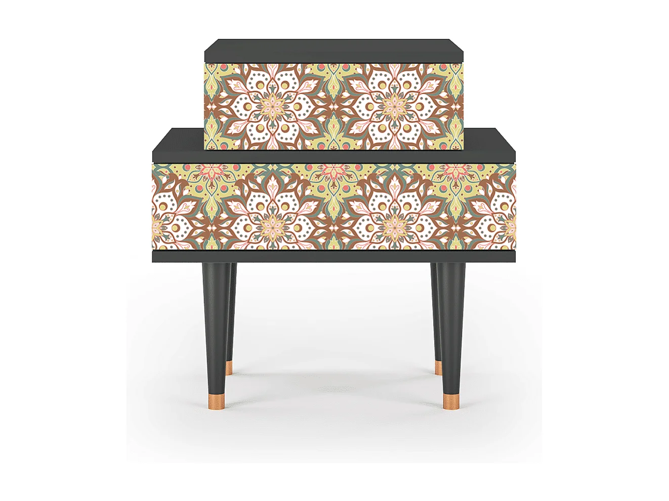 Table de nuit - 58х58х41 cm - NS1 - Chinese Tea, Anthracite