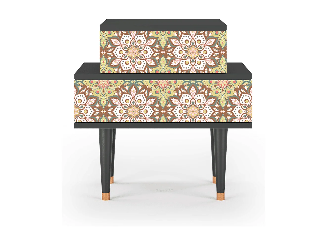 Table de nuit - 58х58х41 cm - NS1 - Chinese Tea, Anthracite