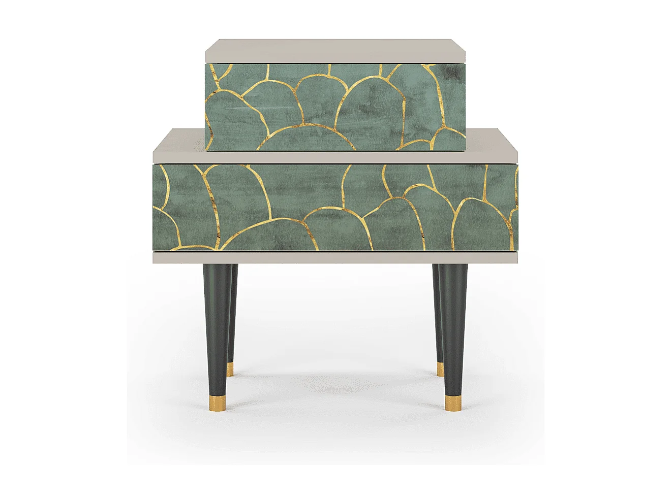 Stolik nocny - 58х58х41 cm - NS1 - Magnificent Water Lily, Piaskowy