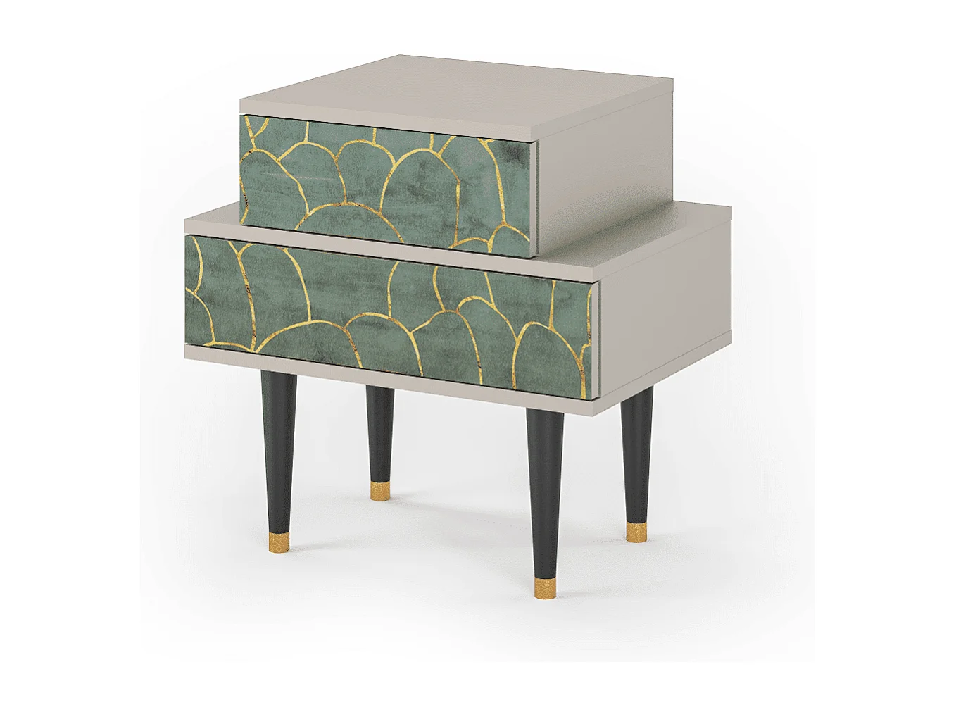 Stolik nocny - 58х58х41 cm - NS1 - Magnificent Water Lily, Piaskowy