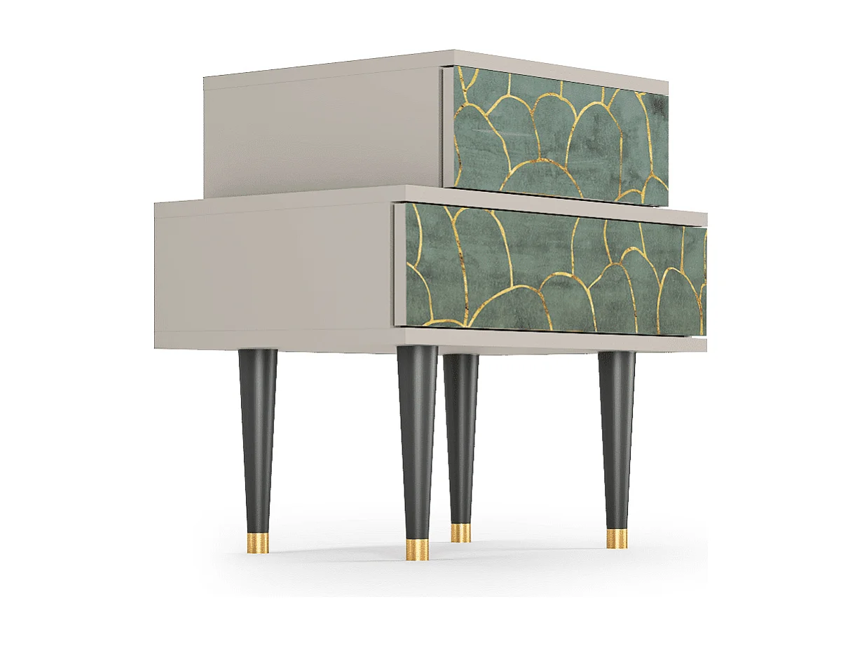 Stolik nocny - 58х58х41 cm - NS1 - Magnificent Water Lily, Piaskowy