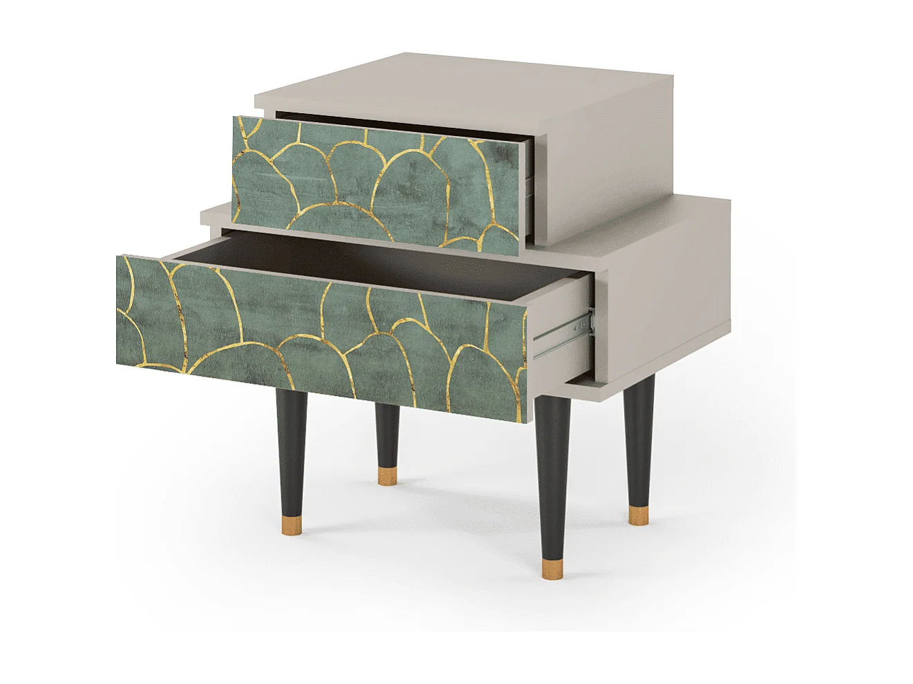 Stolik nocny - 58х58х41 cm - NS1 - Magnificent Water Lily, Piaskowy