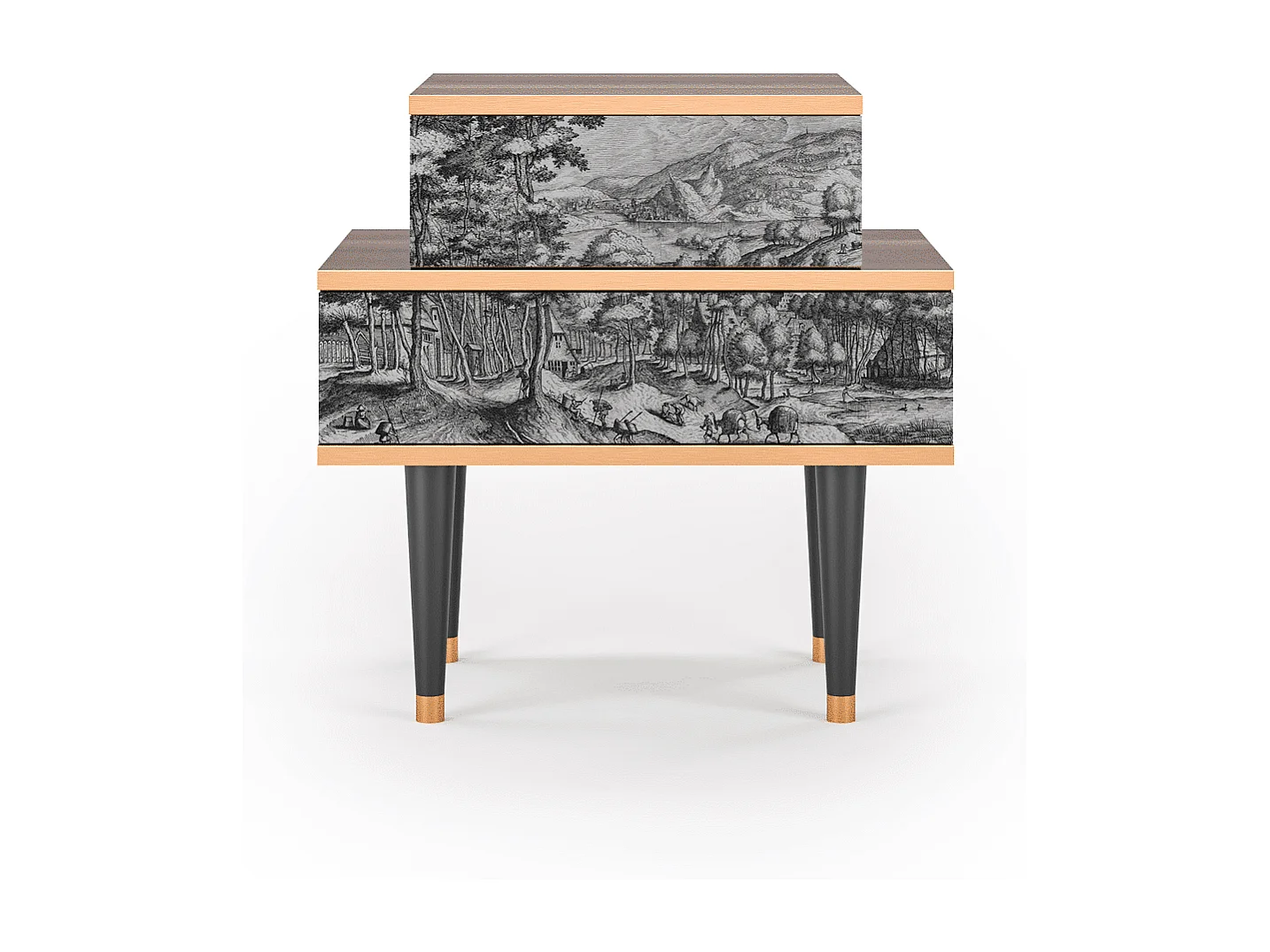 Nachtkastje - 58х58х41 cm - NS1 - Rusticorum, Walnoot