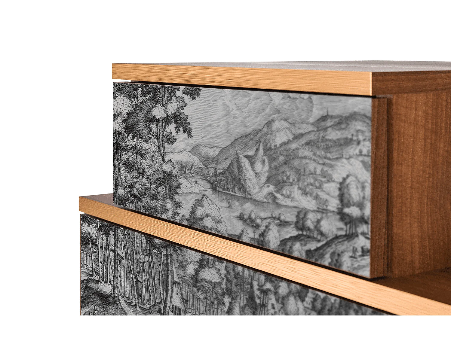 Nachtkastje - 58х58х41 cm - NS1 - Rusticorum, Walnoot