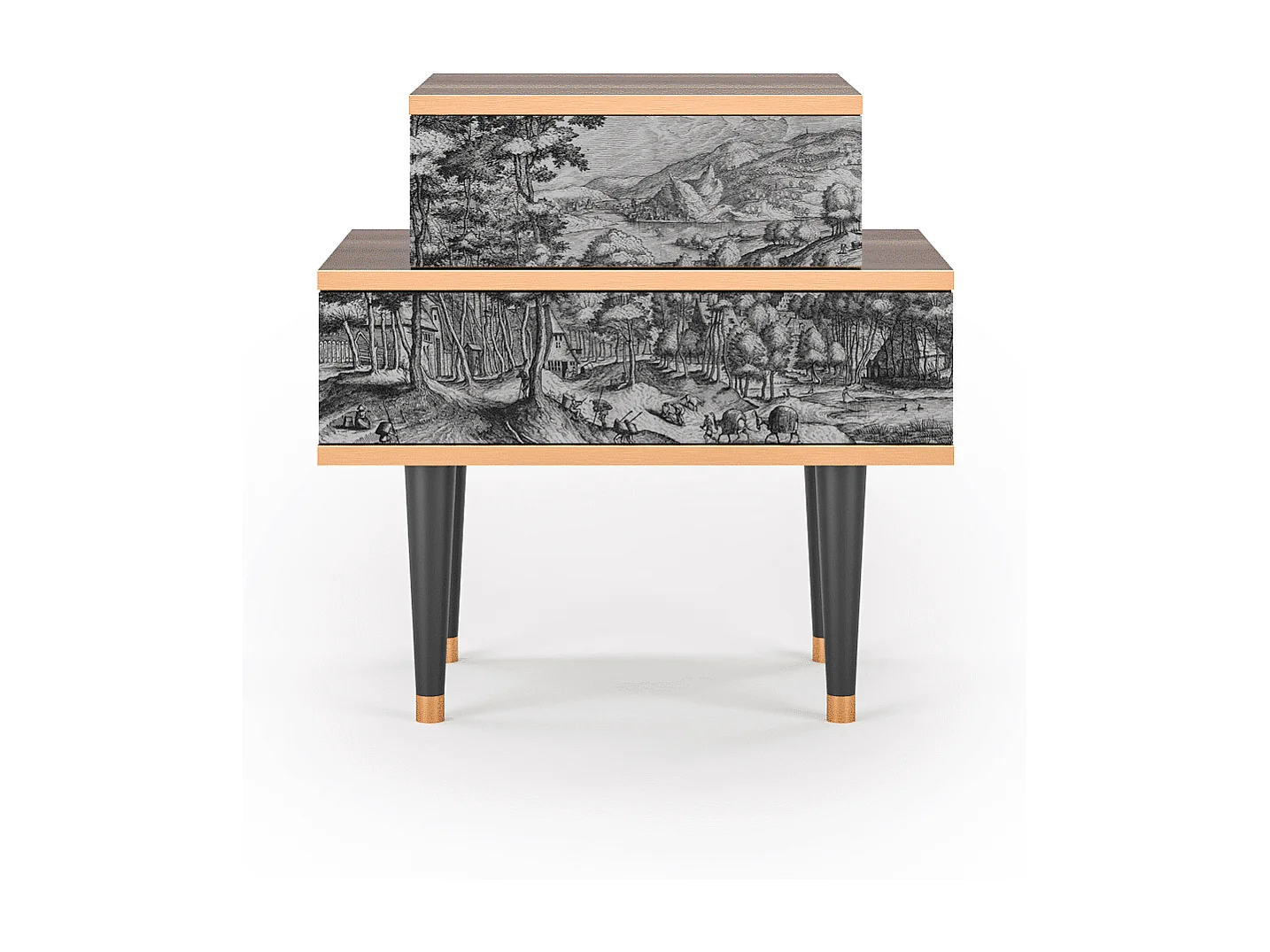 Table de nuit - 58х58х41 cm - NS1 - Rusticorum, Noyer