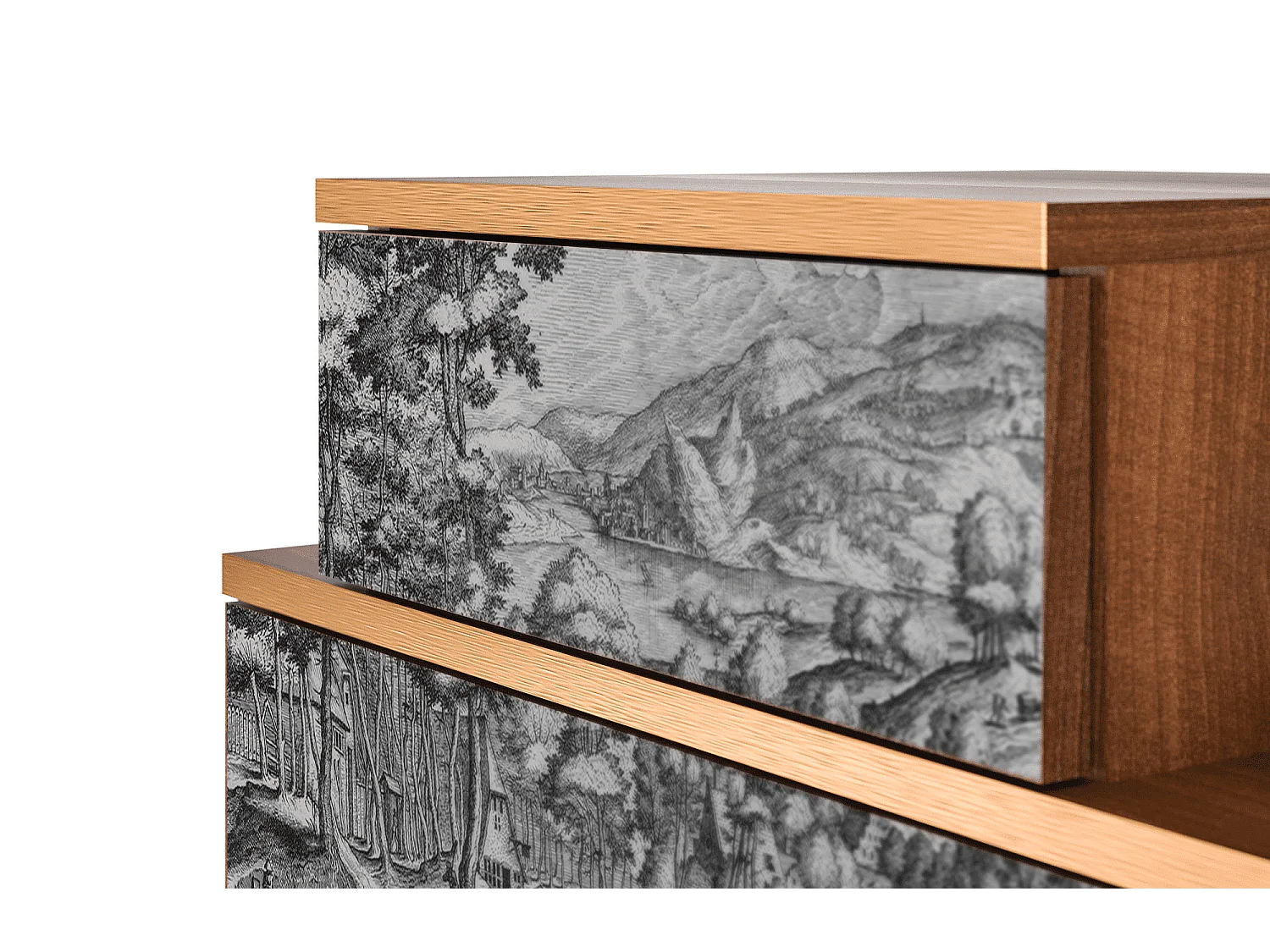 Table de nuit - 58х58х41 cm - NS1 - Rusticorum, Noyer