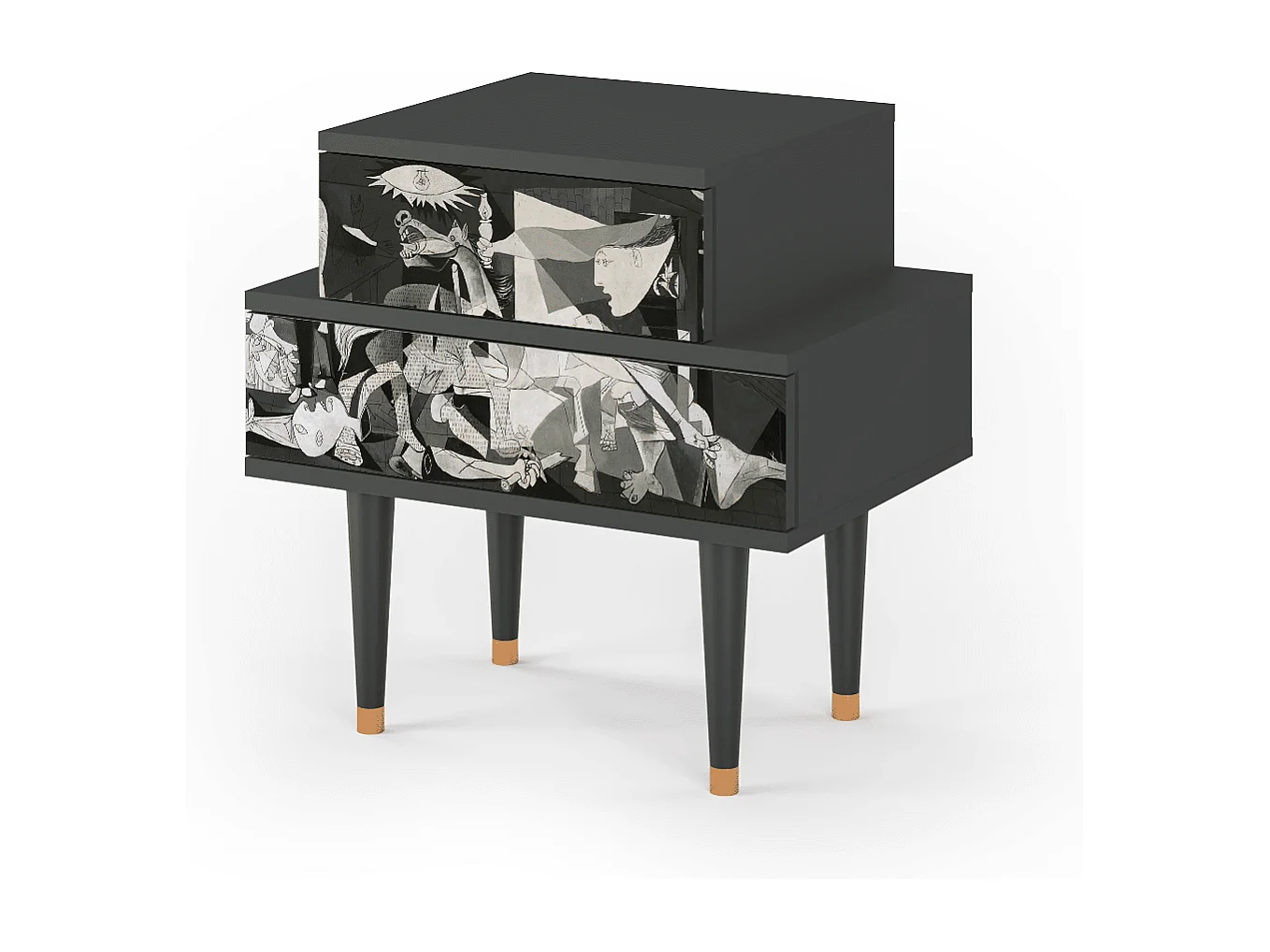 Table de nuit - 58х58х41 cm - NS1 - Guernica by Picasso, Anthracite