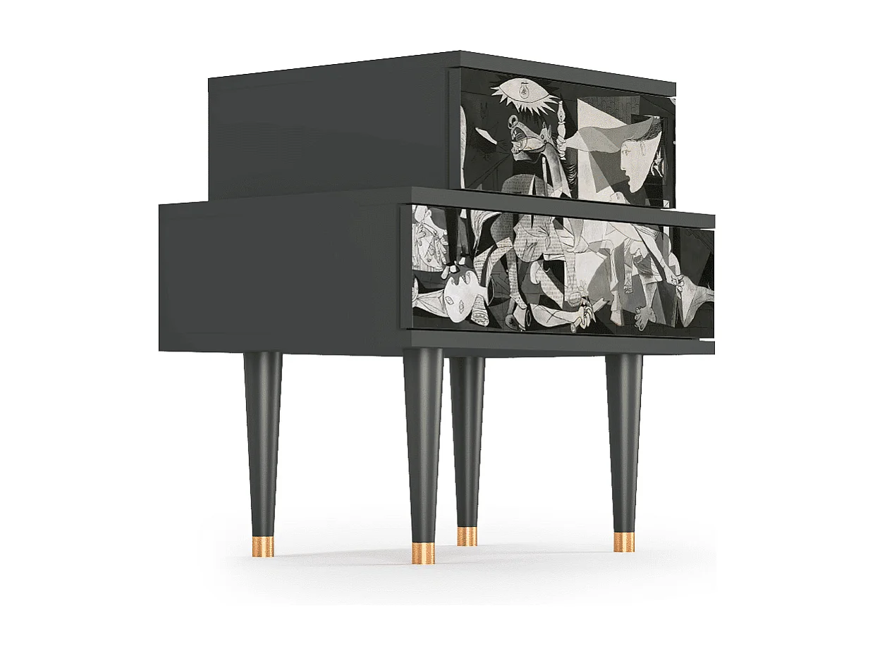 Table de nuit - 58х58х41 cm - NS1 - Guernica by Picasso, Anthracite